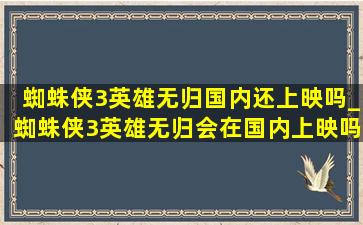 蜘蛛侠3英雄无归国内还上映吗_蜘蛛侠3英雄无归会在国内上映吗