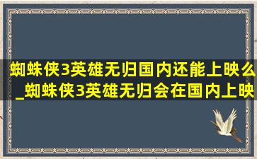 蜘蛛侠3英雄无归国内还能上映么_蜘蛛侠3英雄无归会在国内上映吗