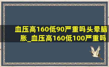 血压高160低90严重吗头晕脑胀_血压高160低100严重吗