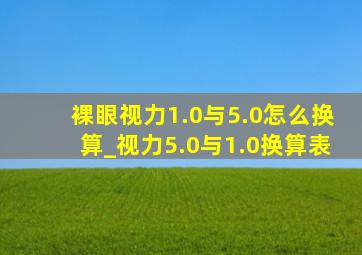 裸眼视力1.0与5.0怎么换算_视力5.0与1.0换算表