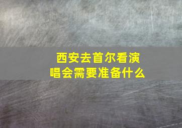 西安去首尔看演唱会需要准备什么