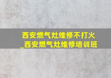 西安燃气灶维修不打火_西安燃气灶维修培训班