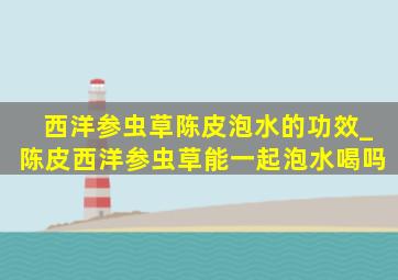 西洋参虫草陈皮泡水的功效_陈皮西洋参虫草能一起泡水喝吗