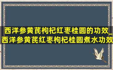 西洋参黄芪枸杞红枣桂圆的功效_西洋参黄芪红枣枸杞桂圆煮水功效