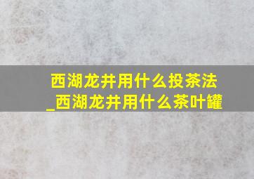 西湖龙井用什么投茶法_西湖龙井用什么茶叶罐