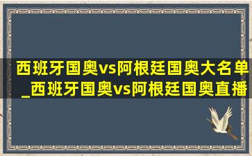 西班牙国奥vs阿根廷国奥大名单_西班牙国奥vs阿根廷国奥直播回放