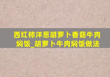 西红柿洋葱胡萝卜香菇牛肉焖饭_胡萝卜牛肉焖饭做法