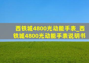 西铁城4800光动能手表_西铁城4800光动能手表说明书