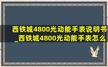 西铁城4800光动能手表说明书_西铁城4800光动能手表怎么调时间