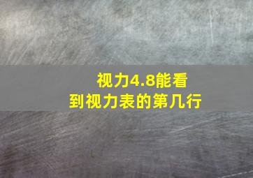 视力4.8能看到视力表的第几行