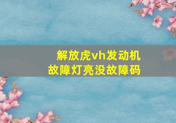 解放虎vh发动机故障灯亮没故障码