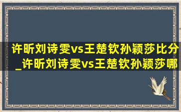 许昕刘诗雯vs王楚钦孙颖莎比分_许昕刘诗雯vs王楚钦孙颖莎哪一场