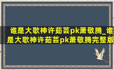 谁是大歌神许茹芸pk萧敬腾_谁是大歌神许茹芸pk萧敬腾完整版