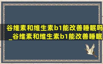 谷维素和维生素b1能改善睡眠吗_谷维素和维生素b1能改善睡眠