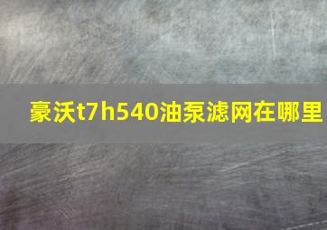 豪沃t7h540油泵滤网在哪里