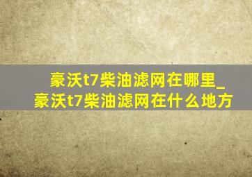 豪沃t7柴油滤网在哪里_豪沃t7柴油滤网在什么地方