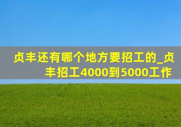 贞丰还有哪个地方要招工的_贞丰招工4000到5000工作