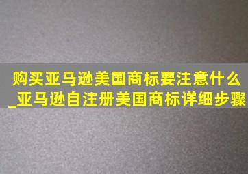 购买亚马逊美国商标要注意什么_亚马逊自注册美国商标详细步骤