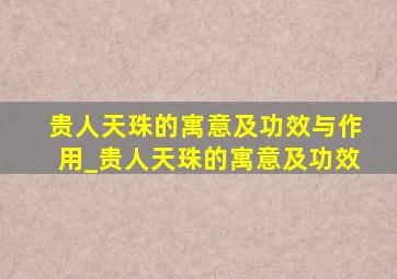 贵人天珠的寓意及功效与作用_贵人天珠的寓意及功效