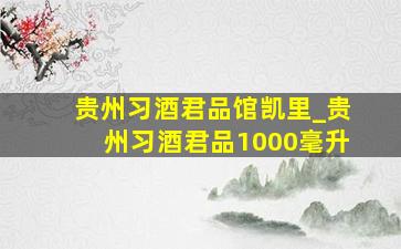 贵州习酒君品馆凯里_贵州习酒君品1000毫升