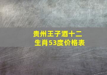 贵州王子酒十二生肖53度价格表