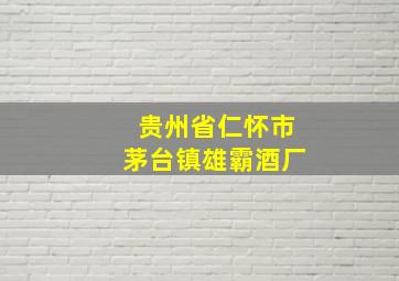 贵州省仁怀市茅台镇雄霸酒厂