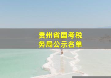 贵州省国考税务局公示名单