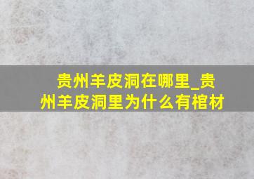 贵州羊皮洞在哪里_贵州羊皮洞里为什么有棺材