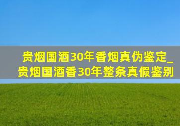 贵烟国酒30年香烟真伪鉴定_贵烟国酒香30年整条真假鉴别