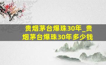 贵烟茅台爆珠30年_贵烟茅台爆珠30年多少钱