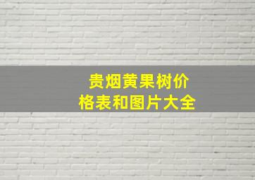 贵烟黄果树价格表和图片大全