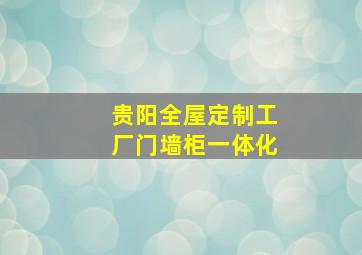 贵阳全屋定制工厂门墙柜一体化