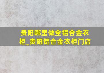 贵阳哪里做全铝合金衣柜_贵阳铝合金衣柜门店