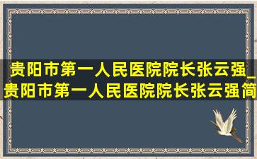 贵阳市第一人民医院院长张云强_贵阳市第一人民医院院长张云强简历