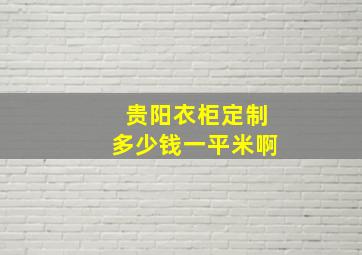 贵阳衣柜定制多少钱一平米啊