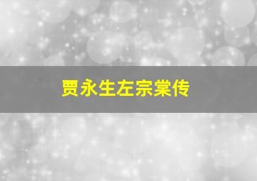 贾永生左宗棠传