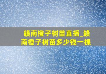 赣南橙子树苗直播_赣南橙子树苗多少钱一棵