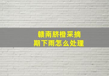 赣南脐橙采摘期下雨怎么处理