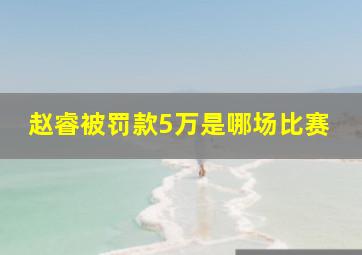 赵睿被罚款5万是哪场比赛