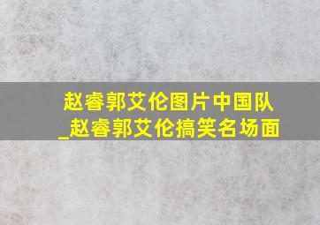 赵睿郭艾伦图片中国队_赵睿郭艾伦搞笑名场面