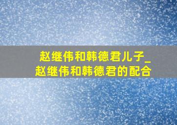 赵继伟和韩德君儿子_赵继伟和韩德君的配合