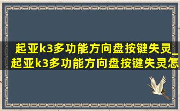 起亚k3多功能方向盘按键失灵_起亚k3多功能方向盘按键失灵怎么办