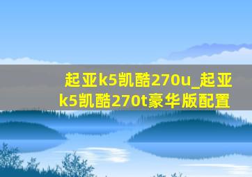 起亚k5凯酷270u_起亚k5凯酷270t豪华版配置