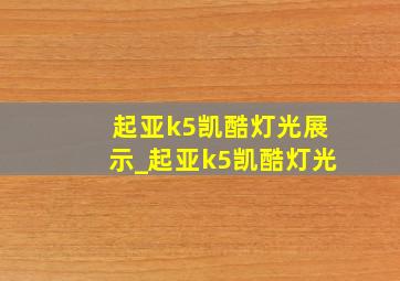 起亚k5凯酷灯光展示_起亚k5凯酷灯光