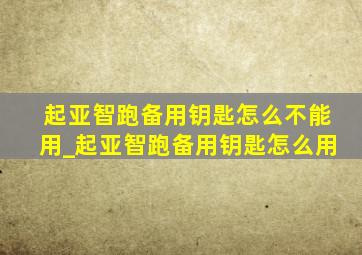 起亚智跑备用钥匙怎么不能用_起亚智跑备用钥匙怎么用