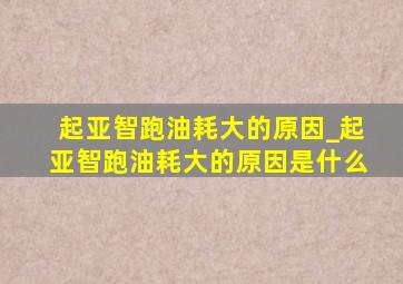 起亚智跑油耗大的原因_起亚智跑油耗大的原因是什么