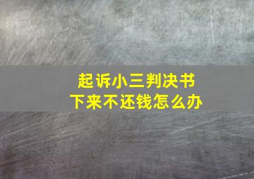 起诉小三判决书下来不还钱怎么办