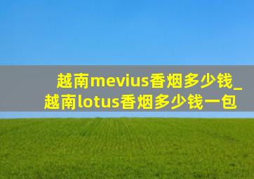 越南mevius香烟多少钱_越南lotus香烟多少钱一包