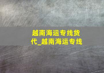 越南海运专线货代_越南海运专线