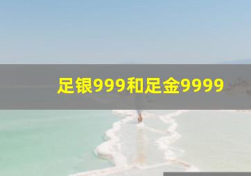 足银999和足金9999